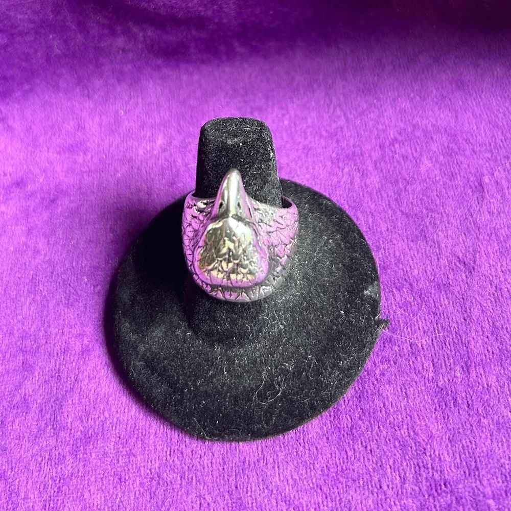 VINTAGE G&S SILVER EAGLE RING - Picture 3 of 5